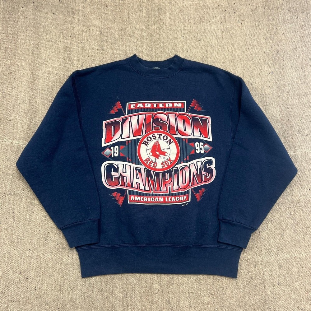 Vintage Boston Red Sox Sweatshirt Mens Large Blue 1990s MLB Salem